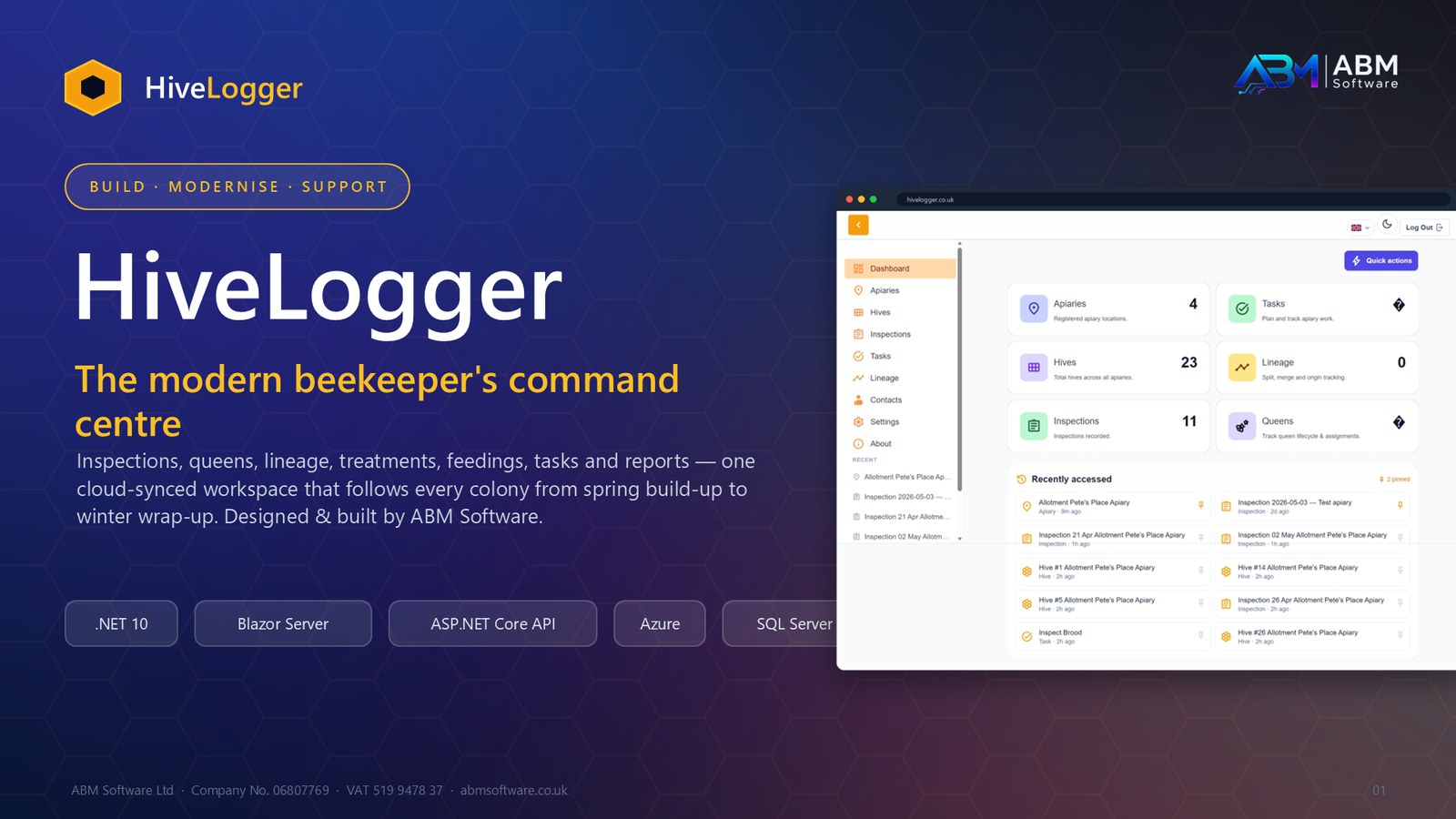 HiveLogger beekeeping software showcase cover